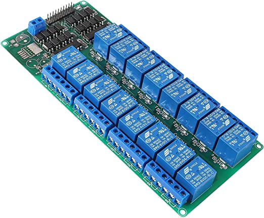 16 Relay Module with LEDs Assembled PCB