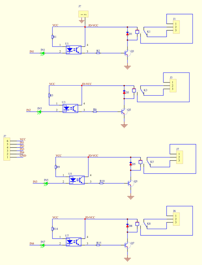 Four Relay Module with LEDs