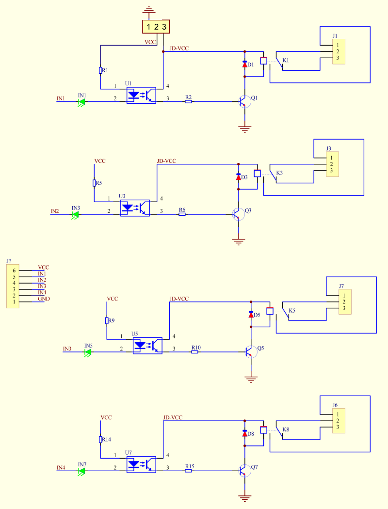 Four Relay Module with LEDs