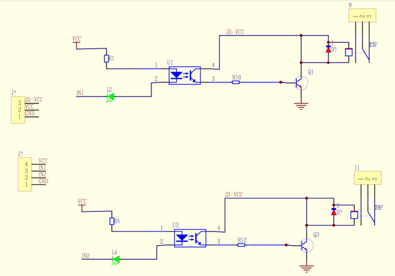 Two Relay Module with LEDs